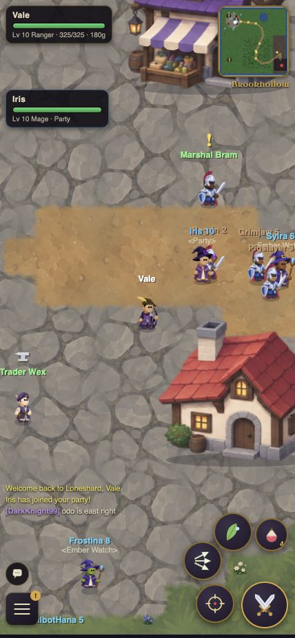 Two real players adventuring together in Loneshard